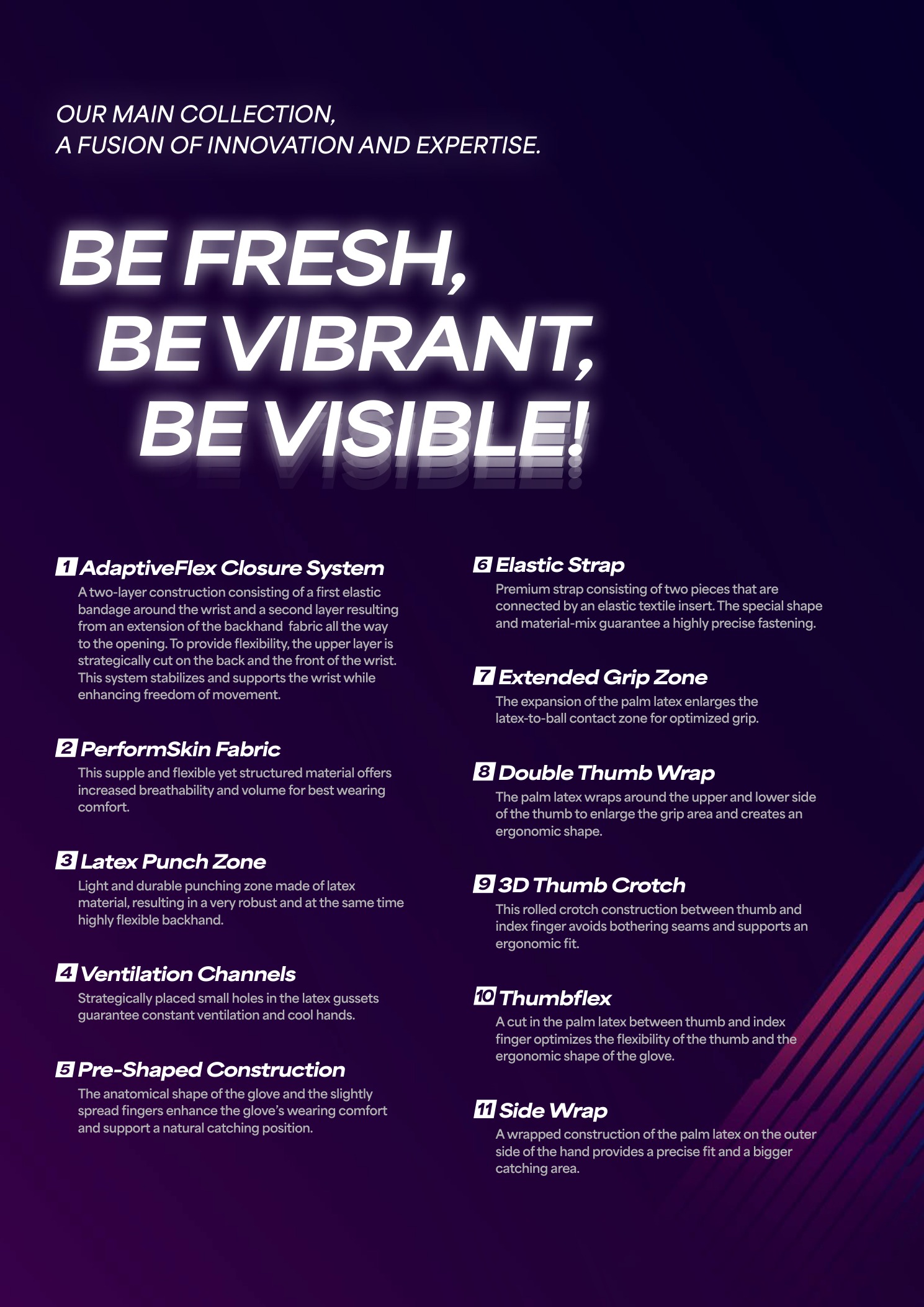 Reusch Attrakt feature descriptions